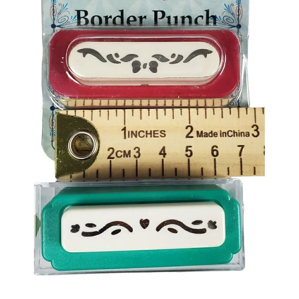 Decorative Border Punch Lot of 2 Marvy Uchida Emagination Ribbon Heart New Used